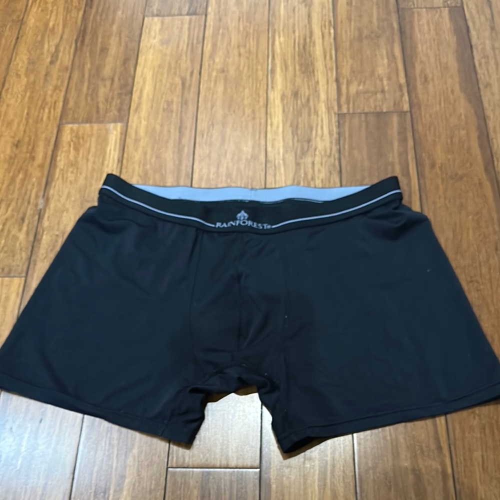 Rainforest Black Boxer Briefs with Mid-Thigh Length Xl